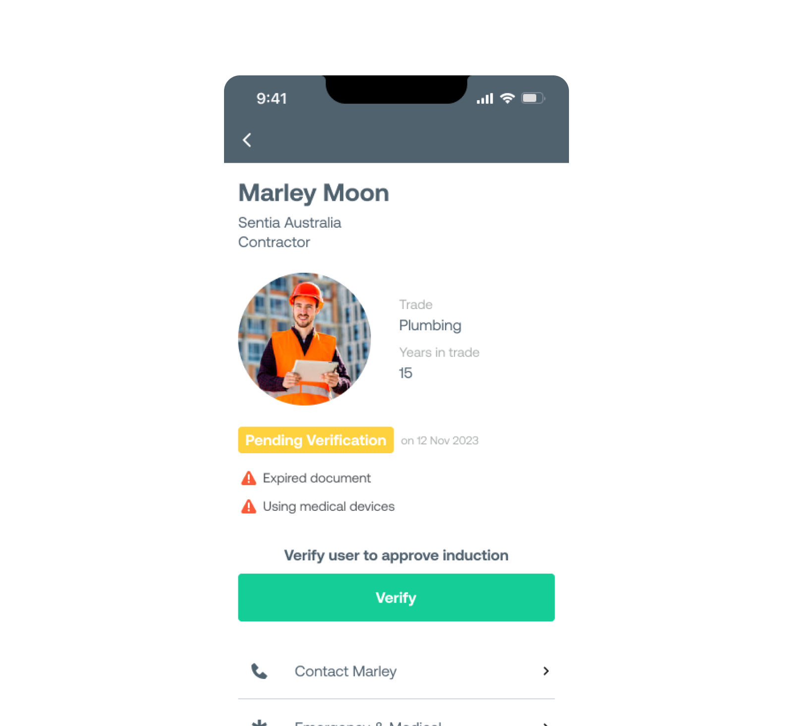 Geyer Valmont App - Verify User